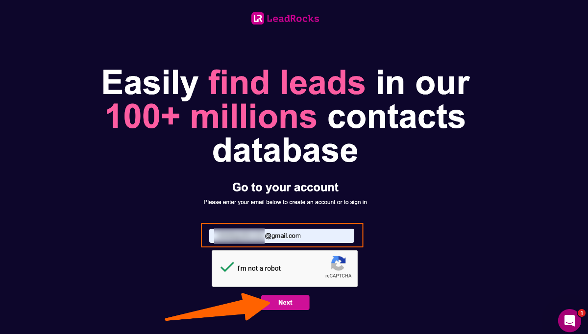 Verify your LeadsRock Account - Get Email From LinkedIn Free