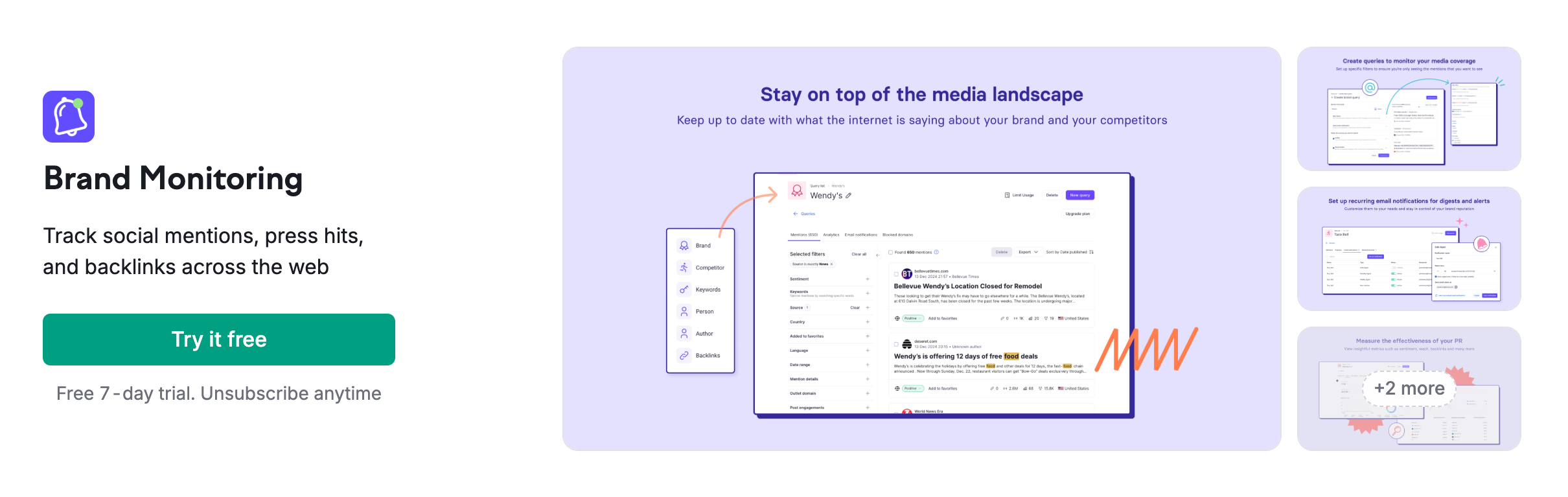 Semrush brand monitoring tool